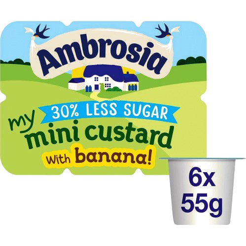 Custard with Banana Mini Pots 30% Reduced Sugar