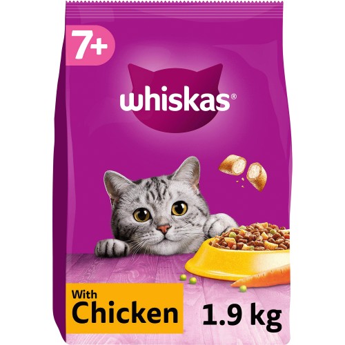 Whiskas Senior Complete Dry Cat Food Biscuits Chicken (1.9kg)