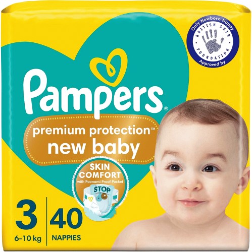 Pampers Premium Protection Size 6, 48 Nappies, 13kg+, Jumbo+ Pack