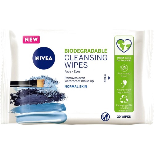 Nivea Biodegradable Refreshing Cleansing 20 Face Wipes (20)