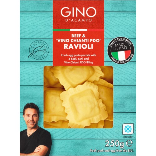 Gino D'Acampo Beef & Vino Chianti PDO Ravioli (250g) - Compare Prices ...
