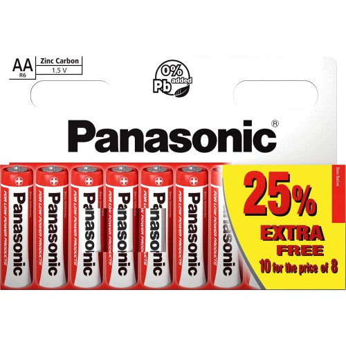 Panasonic AA 1.5V Zinc Carbon Batteries x10Pack Compare Prices