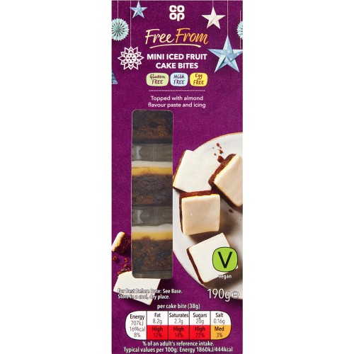 Coop Free From Mini Iced Fruit Cake Bites (190g) Compare Prices