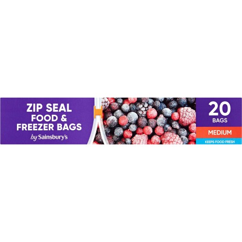 Tesco Zip Seal Food & Freezer Bags Medium 20S - Tesco Groceries