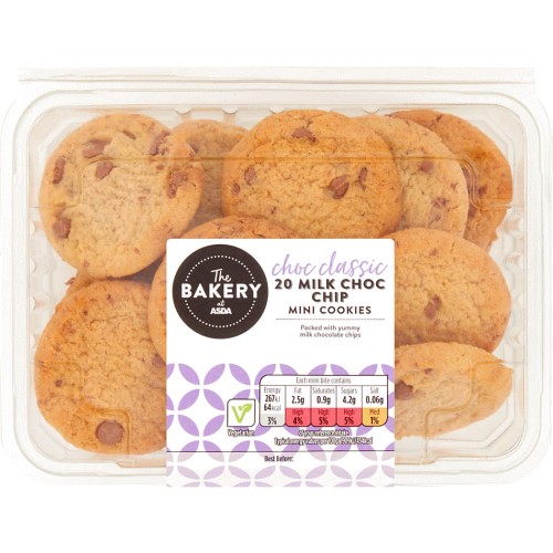 The BAKERY at ASDA 20 Mini Milk Choc Chip Cookies (20) Compare Prices