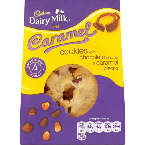 Cadbury Dairy Milk 4 Caramel Cookies with Chocolate Chunks & Caramel