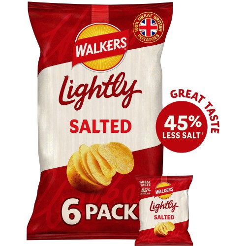 Walkers Less Salt Lightly Salted Multipack Crisps 6 X 25g Compare 
