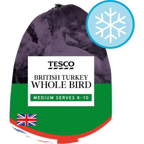 Tesco British Frozen Medium Basted Whole Turkey Bird (3.9kg, 5.2kg)