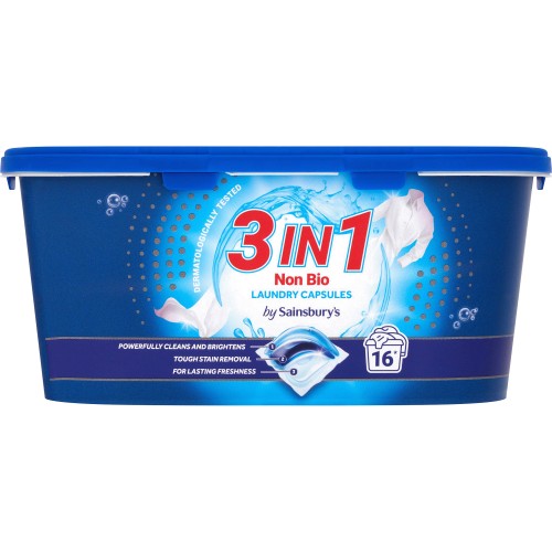 Sainsbury's 3 In 1 Non Bio Laundry Capsules 16 Washes Compare Prices