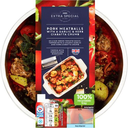 ASDA Extra Special Pork Meatballs with a Garlic & Herb Ciabatta Crumb