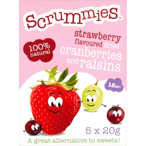 Strawberry Flavour Cranberries & Raisins 12 mths+ Multipack