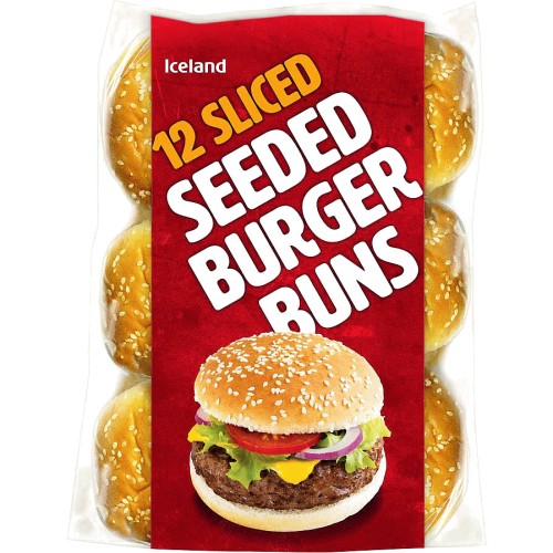12 Sliced Seeded Burger Buns