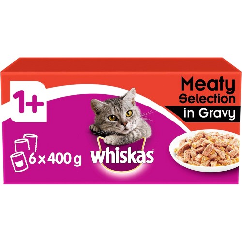 Whiskas Adult Wet Cat Food Tins Meaty in Gravy (6 x 400g) Compare
