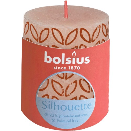 Bolsius Rustic Misty Pink Silhouette Pillar Candle 80x68mm Compare