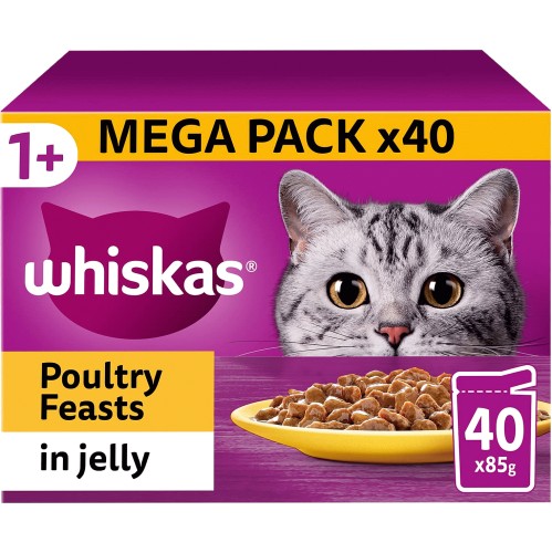 Adult Wet Cat Food Pouches Poultry in Jelly Mega Pack