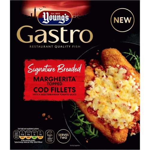 Young's Gastro 2 Crispy Lemon & Herb Tempura Battered Basa Fillets 320g