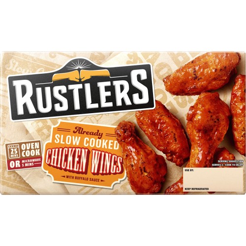 Rustlers Already Slow Cooked Chicken Wings with Buffalo Sauce (400g