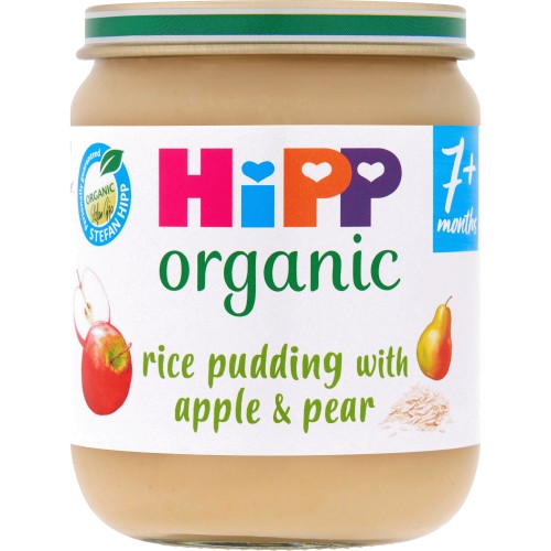 HiPP Organic Rice Pudding with Apple & Pear Baby Food Jar 7+ Months