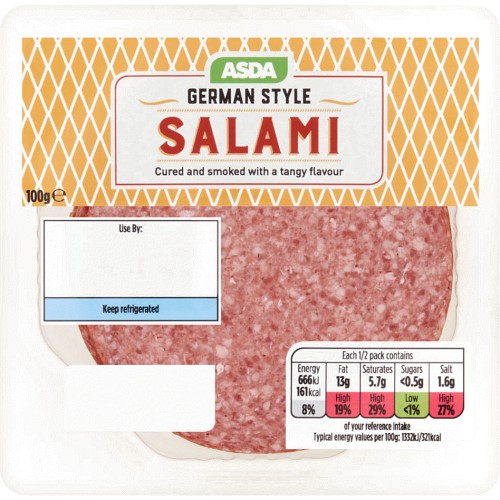 ASDA German Style Salami (100g) Compare Prices & Where To Buy