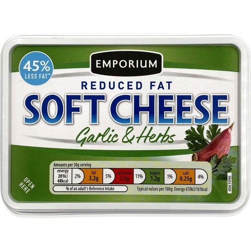 Reduced Fat Garlic & Herb Soft Cheese