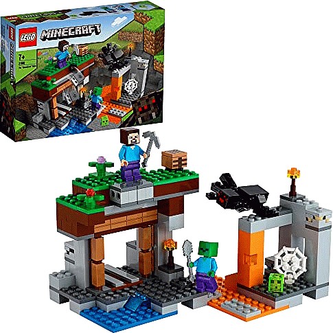 LEGO Minecraft The Abandoned Mine Building Toy, 21166 Zombie Cave with  Slime, Steve & Spider Figures, Gift idea for Kids, Boys and Girls Age 7 Plus