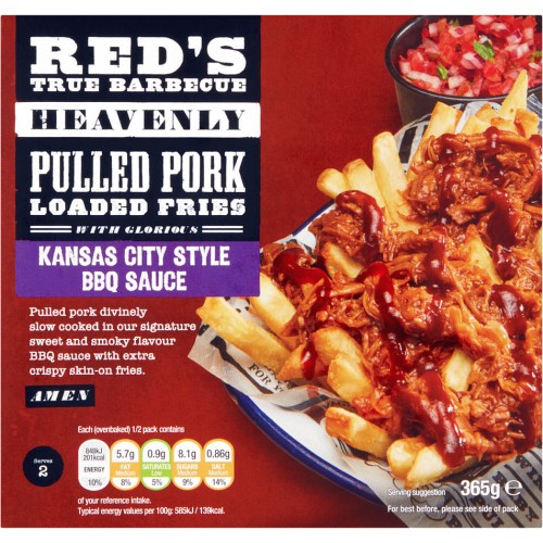 Red's True Barbecue Heavenly Pulled Pork Loaded Fries with Glorious Kansas City Style BBQ Sauce
