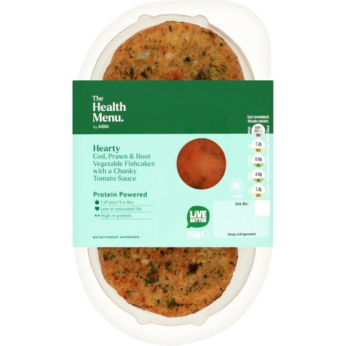 The Health Menu by ASDA Hearty Cod Prawn & Root Vegetable Fishcakes