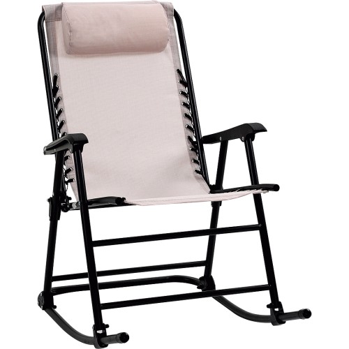 Dakota Fields Outsunny Zero Gravity Rocking Chair Outdoor Chaise Lounge