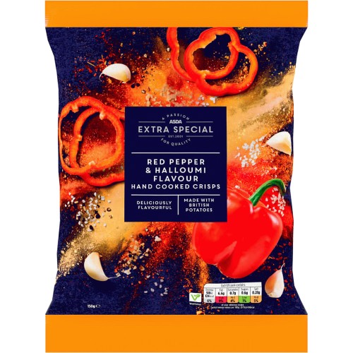 ASDA Extra Special Red Pepper & Halloumi Flavour Hand Cooked Crisps