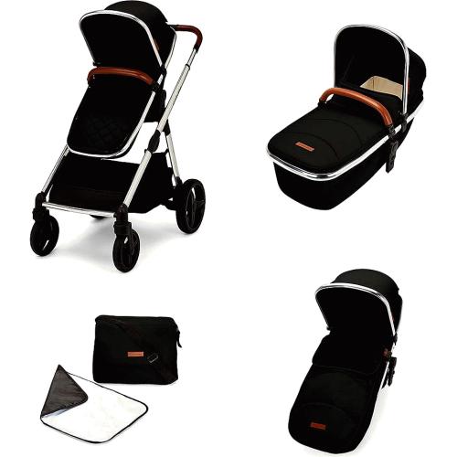 Eclipse 2 in 1 carrycot & pushchair chrome jet black tan