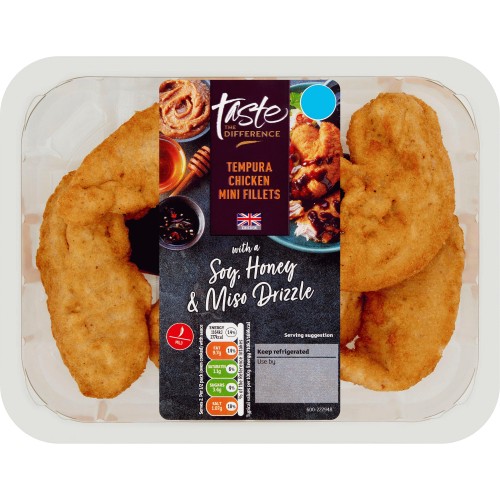 Sainsburys Tempura British Chicken Mini Fillets with Soy Honey & Miso Drizzle Taste the