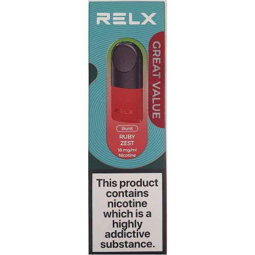 Relx Pod Ruby Zest (18mg) - Compare Prices & Where To Buy - Trolley.co.uk