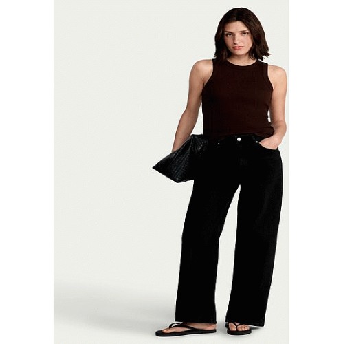 F&F High Rise Wide Leg Jeans in Black