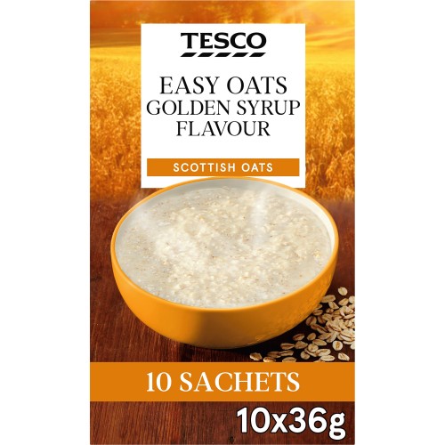Tesco Easy Oats Golden Syrup 10 Sachets