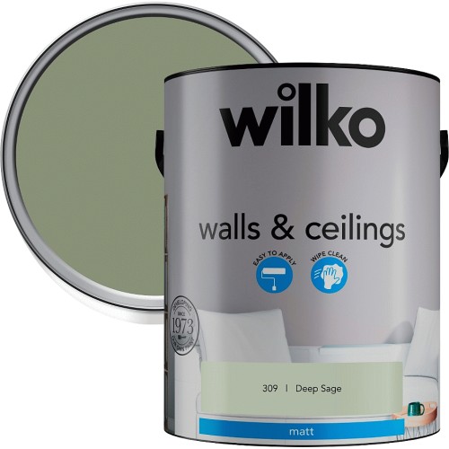 Wilko Matt Paint Deep Sage (5 Litre) Compare Prices & Where To Buy