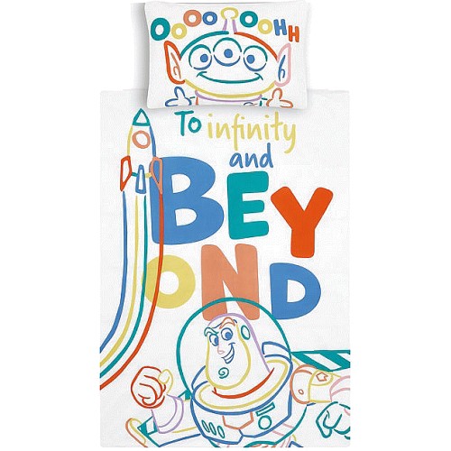 Home Pixar Infinity and Beyond Slogan Toddler Duvet Set Todd