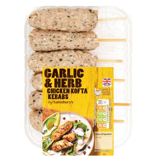 Sainsbury's Garlic & Herb British Chicken Kebabs (6 x 360g) Compare