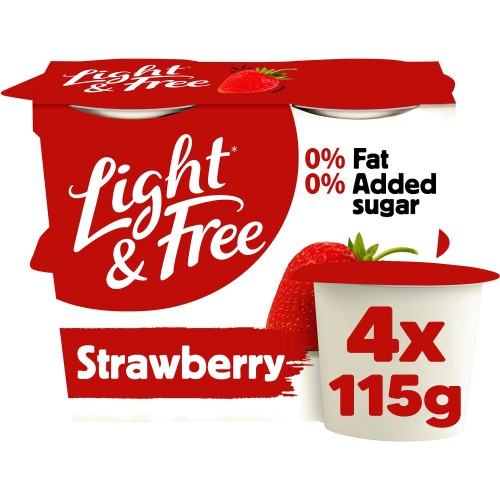 Light & Free Greek Style Strawberry Yogurt (4 x 115g)