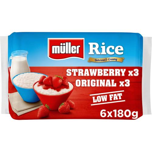 Muller Rice Strawberry & Original Low Fat Pudding Desserts