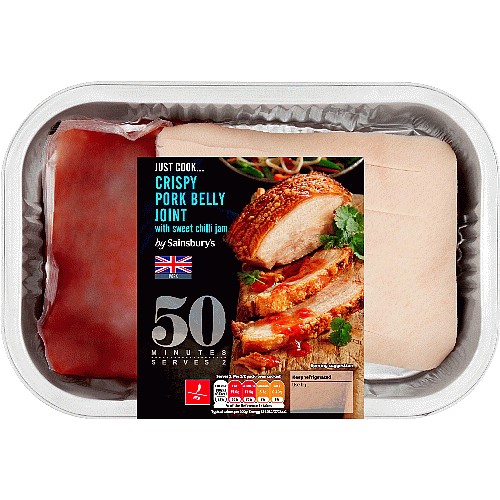 Sainsburys Just Cook Crispy British Pork Belly Joint with a Chilli Jam
