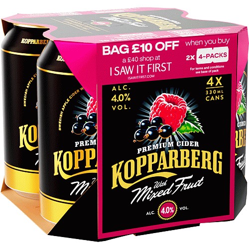 Kopparberg Premium Cider with Mixed Fruit (4 x 330ml) Compare Prices