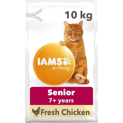 IAMS for Vitality Senior Cat Food With Fresh Chicken (10kg)