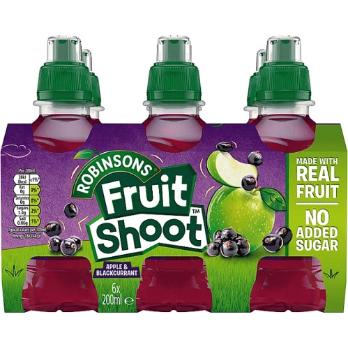 Fruit Shoot Apple Blackcurrant Kids Juice Drink 6Pack 6 X 200ml 