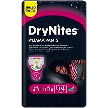 DryNites Pyjama Pants Jumbo Girl 4-7 Years