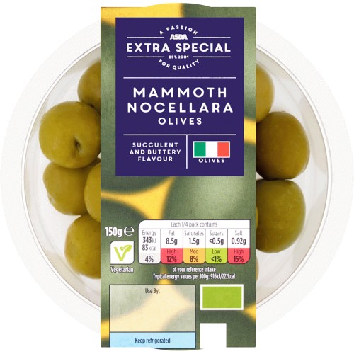 ASDA Extra Special Mammoth Nocellara Olives (150g) Compare Prices
