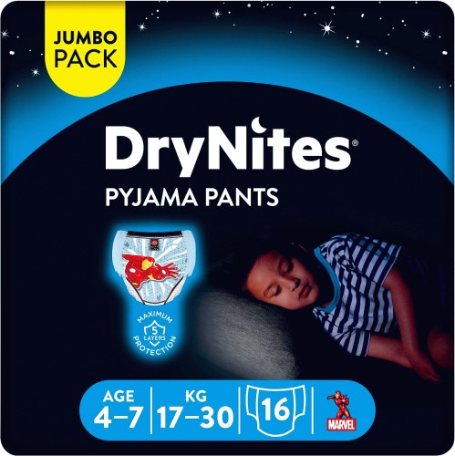 DryNites Boys Pyjama Pants 16 Pants 17-30kg