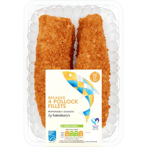 Sainsbury's Breaded Pollock Fillets (4 x 600g) Compare Prices & Where