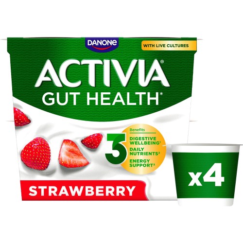 Activia Strawberry Gut Health Yogurt (4 x 115g)