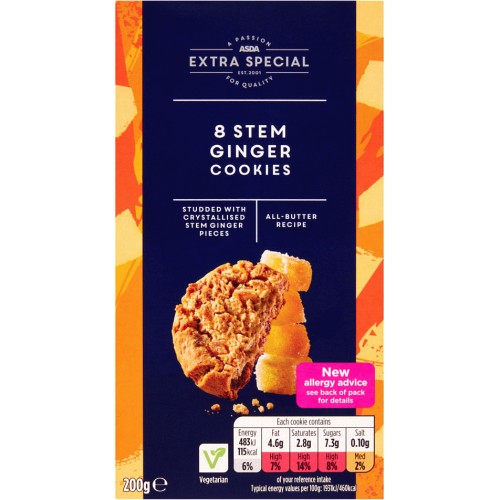 ASDA Extra Special 8 Stem Ginger Cookies (200g) Compare Prices