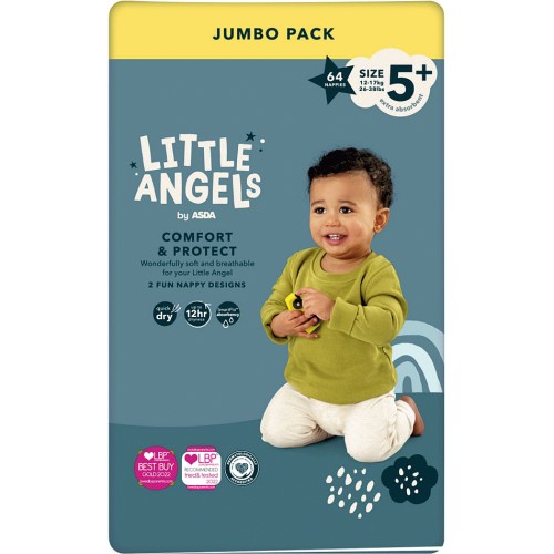 ASDA Little Angels Comfort & Protect Size 6 plus Nappies - ASDA